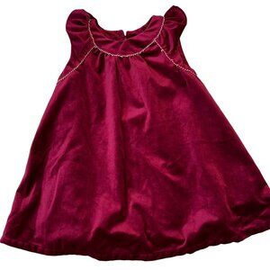 Polly Flinders Heirloom Dress Cranberry Holiday Velvet 5T
